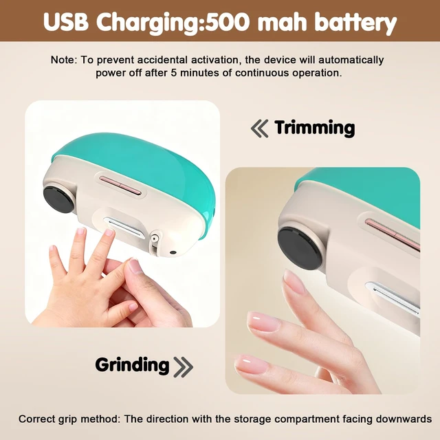 Alt view image 7 of 7 - Adjustable Blade Opening Electric Nail Clipper & Trimmer for Thick Nail | Electric Nail Clippers for Seniors & Adults, Baby Electric Nail Trimmer, Automatic Nail Clipper for Fingernail & Toe, Green