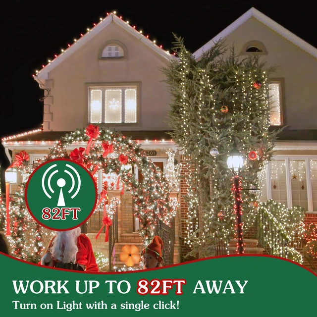 Alt view image 5 of 7 - Christmas Tree Lights Controlled Outlet, Plug in Control Outlet Extension Cord with 3 Sockets and Gingerbread Man Remote Switch for Christmas Tree and Long Range Lighting Control, Green (1 Pack)