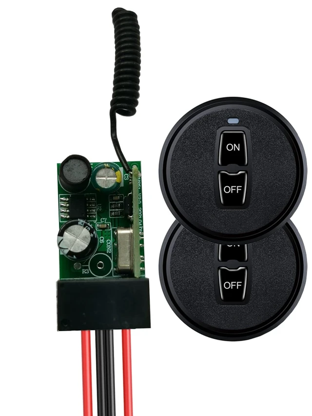 Alt view image 3 of 7 - Mini Remote Control Switch,DC 12V/24V/48V/10A Relay,328FT Range | Wireless RF Switch for Car,Motor,Lamps,LED Lights,Fan