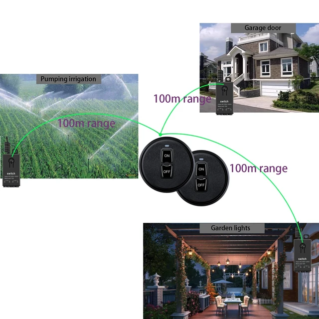 Alt view image 6 of 7 - Mini Remote Control Switch,DC 12V/24V/48V/10A Relay,328FT Range | Wireless RF Switch for Car,Motor,Lamps,LED Lights,Fan