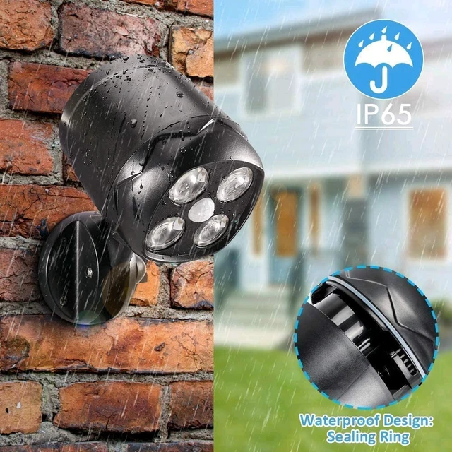 Alt view image 4 of 7 - Outdoor Motion Sensor Light Battery Operated, IP65 Waterproof Ultra Bright Motion Sensor Outdoor Lights Head Adjustable with 8W 600 Lumen 6000K 4LEDs for Garage Yard Porch and Patio (1 Pack)