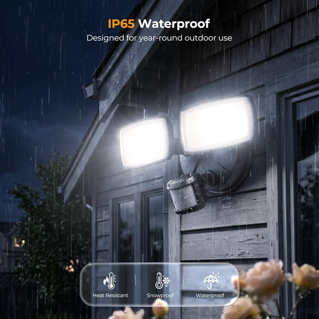 Alt view image 6 of 7 - Battery Powered Motion Sensor Outdoor Lights, Security Floodlight | Easy to install anywhere for temporary lighting at porch shed fence, 1500LM wireless battery operated LED flood light