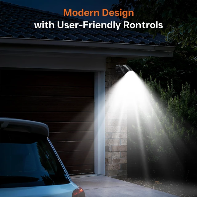 Alt view image 2 of 7 - Motion Sensor Outdoor Lights 600 Lumen Spotlight with 4000mAh Rechargeable | Battery Powered Motion Sensor Light for Garage, Porch, Patio, Storage Room, 30 FT Sensor Distance, 2 Brightness Mode