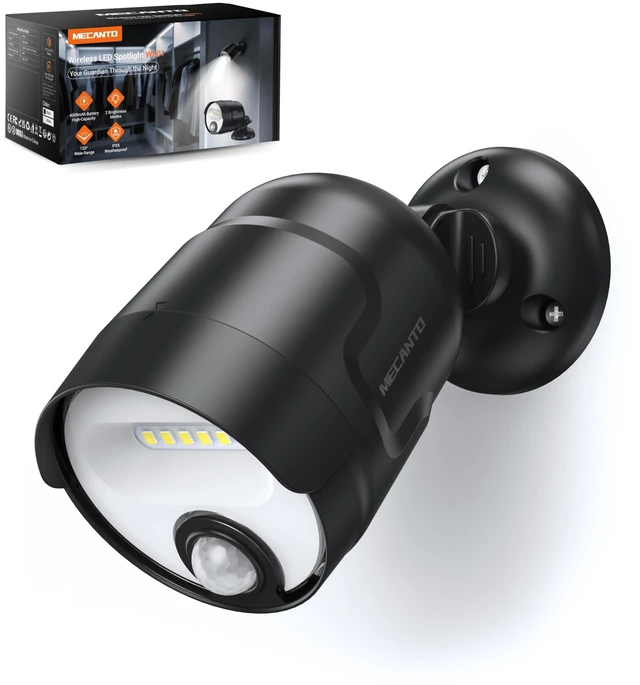 Main image of Motion Sensor Outdoor Lights 600 Lumen Spotlight with 4000mAh Rechargeable | Battery Powered Motion Sensor Light for Garage, Porch, Patio, Storage Room, 30 FT Sensor Distance, 2 Brightness Mode