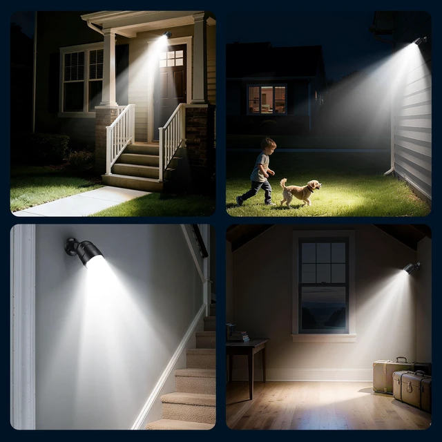 Alt view image 6 of 7 - Motion Sensor Outdoor Lights 600 Lumen Spotlight with 4000mAh Rechargeable | Battery Powered Motion Sensor Light for Garage, Porch, Patio, Storage Room, 30 FT Sensor Distance, 2 Brightness Mode