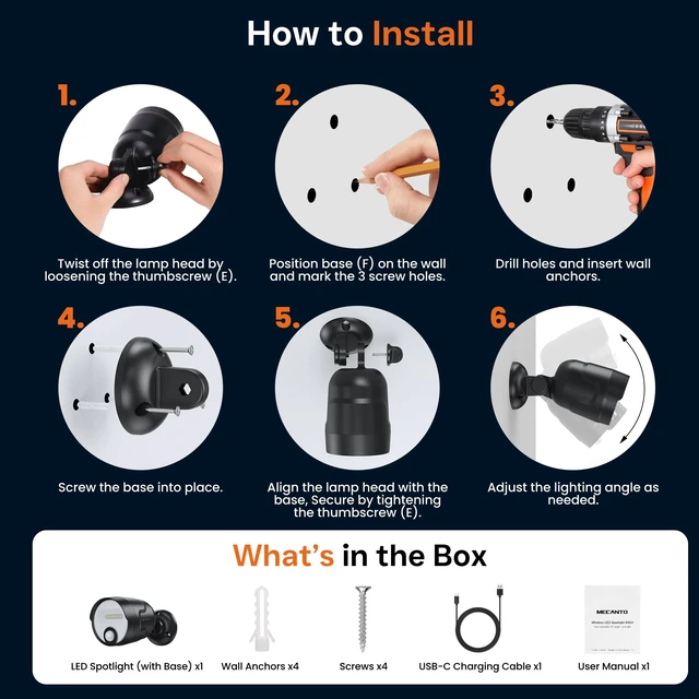 Alt view image 7 of 7 - Motion Sensor Outdoor Lights 600 Lumen Spotlight with 4000mAh Rechargeable | Battery Powered Motion Sensor Light for Garage, Porch, Patio, Storage Room, 30 FT Sensor Distance, 2 Brightness Mode