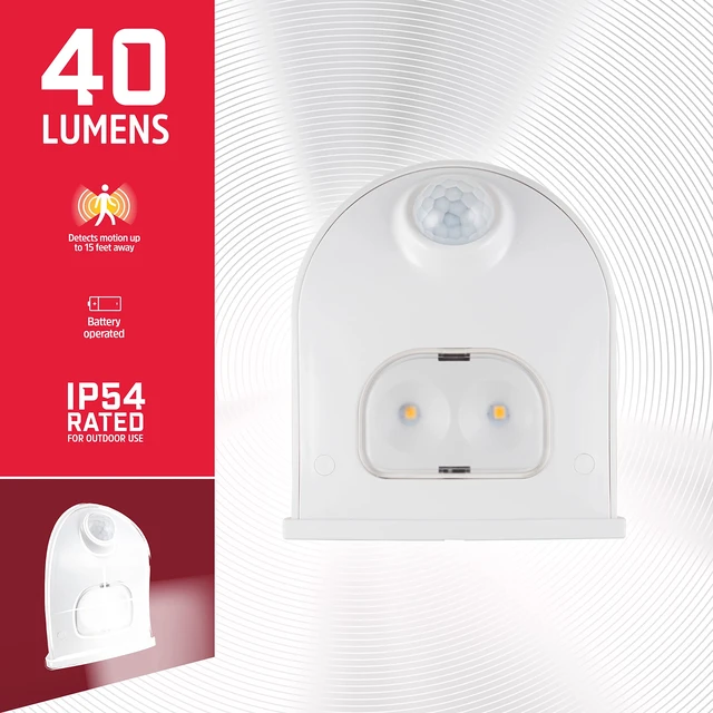 Alt view image 2 of 7 - LED Motion-Activated Security Light, Battery Operated, 40 Lumens | Wireless, Indoor/Outdoor, Over-The-Door, Ideal for Entryway, Porch, Patio, Basement, Shed, Garage