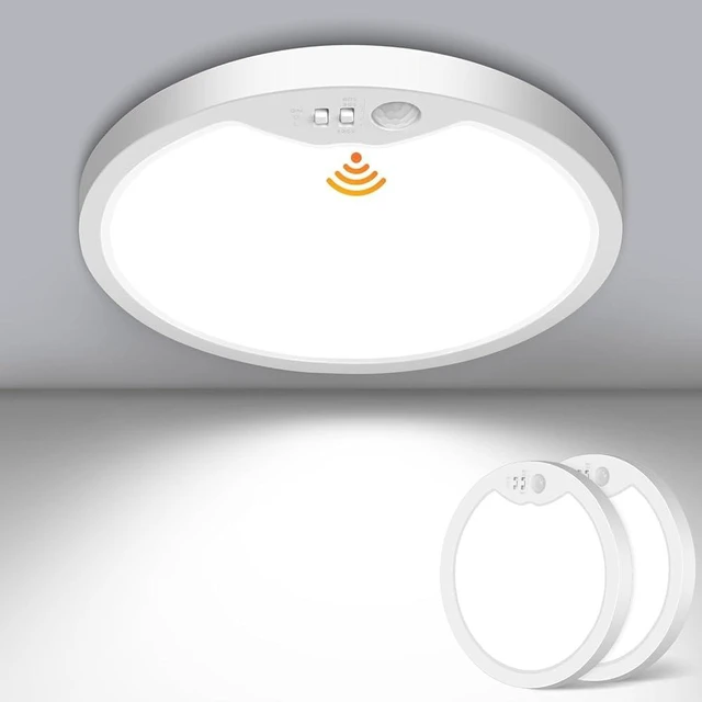 Main image of 7 Inch Hardwired Motion Sensor Ceiling Light for Closet, Hallway | 2 Pack 2700K/4000K/6500K Non-Dimmable Motion Sensor Light Indoor with Timer, Low Profile LED Ceiling Light, Pantry, Activated