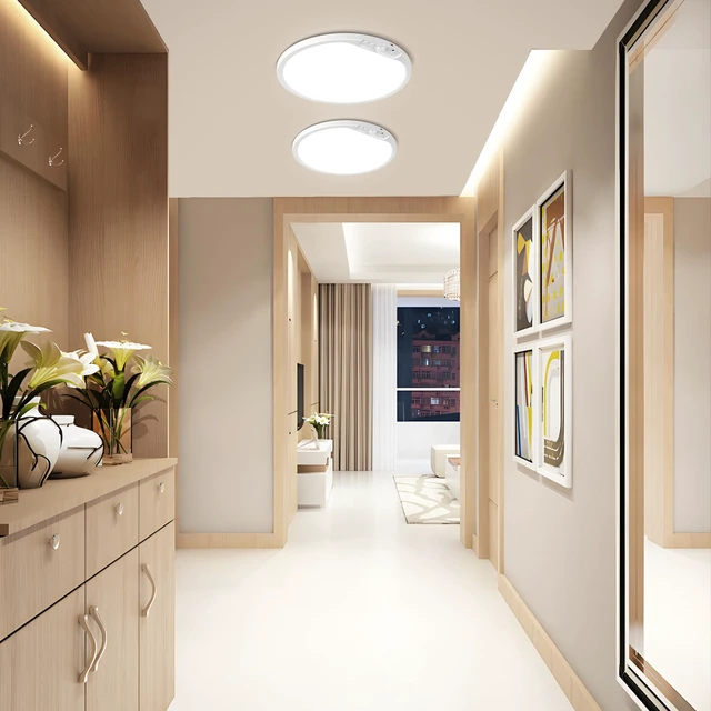 Alt view image 7 of 7 - 12 Inch Rechargeable Motion Sensor LED Ceiling Light with Remote | Flush Mount, Battery Operated, 3CCT Dimmable Closet Lights for Shower, Pantry, Laundry, Bathroom, Installation Required