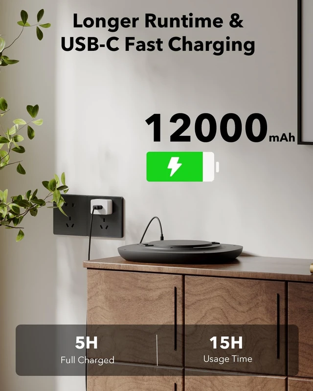 Alt view image 4 of 7 - IP54 Waterproof LED Shower Light, Wireless Ceiling Light with Remote | 12000mAh Battery Operated, No Wiring, Portable, USB Rechargeable Closet Overhead Lights for Bathroom Garage Hallway Pantry