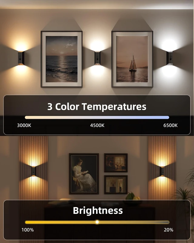 Alt view image 6 of 7 - Motion Sensor Wall Light with Remote Control, Rechargeable Wall Sconce, 3 Color Temps, Dimmable, Magnetic, LED Indoor Wireless Wall Lamp, 4000mAh, for Hallway, Stair, Entryway, Renters