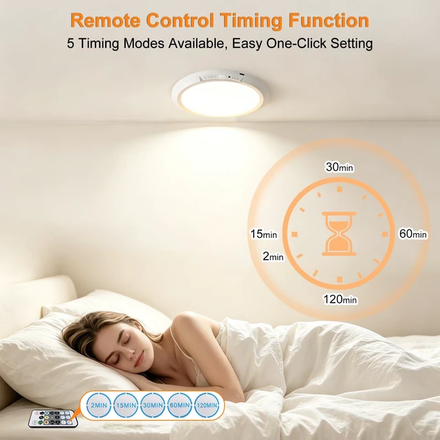 Alt view image 7 of 7 - 150% Brightness Rechargeable Motion Sensor Ceiling Light with Remote | Battery Operated Ceiling Light, Motion Sensor, Magnetic, Wireless, 10000mAh 3 Modes 3 CCT 10 Level Brightness, 1 Pack