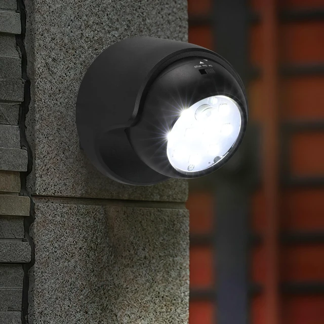 Alt view image 4 of 7 - Motion Sensor Outdoor Lights - Outdoor Motion Sensor Light Battery Operated Wireless Spotlight Motion Detector Security Light Auto On Off for Sheltered Porch Stair Hallway Garage Wall Shed (2 Pack)