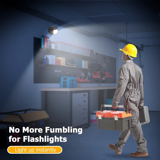 Alt view image 6 of 7 - Motion Sensor Outdoor Lights - Outdoor Motion Sensor Light Battery Operated Wireless Spotlight Motion Detector Security Light Auto On Off for Sheltered Porch Stair Hallway Garage Wall Shed (2 Pack)