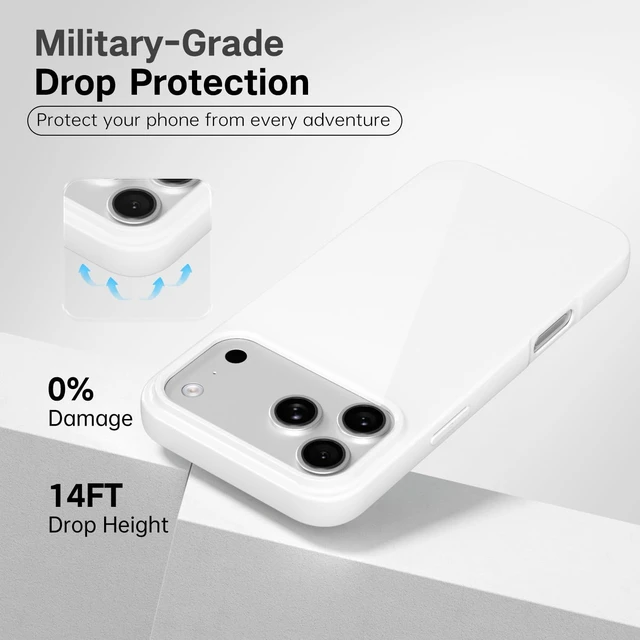 Alt view image 5 of 7 - for iPhone 17 Pro/ 18 Pro Case Silicone, Glossy Soft Rubber Gel Jelly Cute Protective Plastic Simple Plain Phone Case Cover for Women Girl, Slim Thin Flexible TPU, White