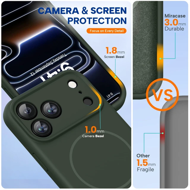 Alt view image 4 of 7 - Silicone & Magnetic for iPhone 17 Pro Max Case, Dark Green | Compatible with MagSafe, Camera Control Cover, Premium Silicone Cover Shockproof Drop Protection Phone Case for 17 Pro Max