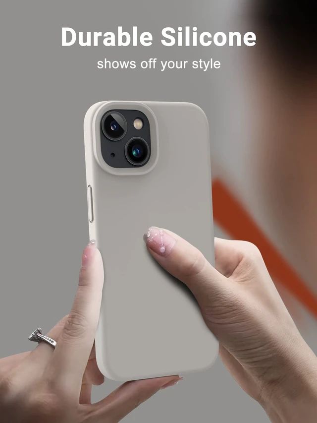 Alt view image 3 of 6 - Designed for iPhone 13 Case, Silicone Shockproof Slim Thin Phone Case for iPhone 13 6.1 inch Stone