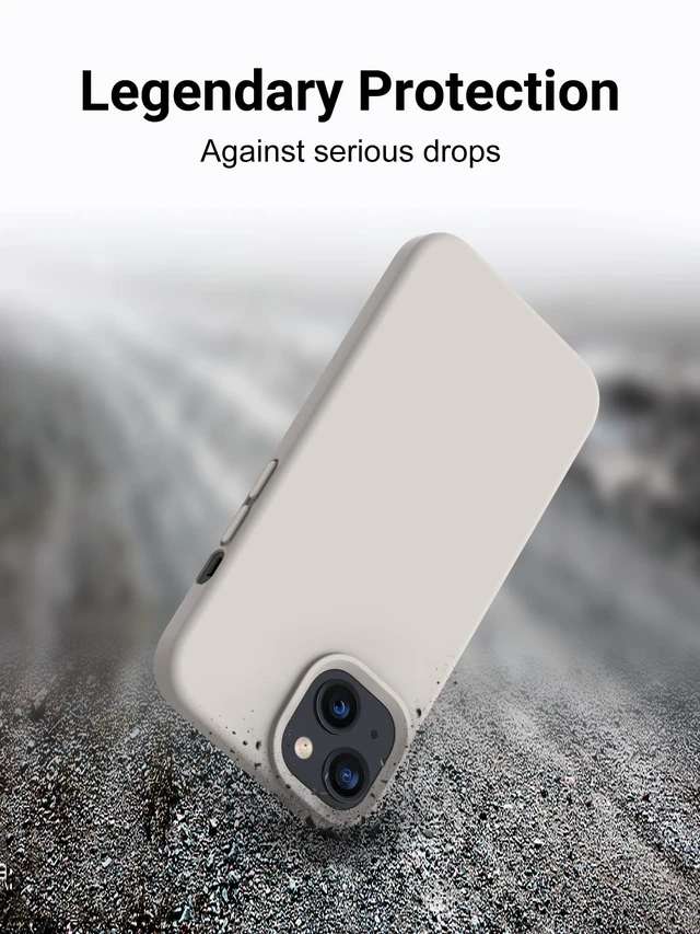 Alt view image 4 of 6 - Designed for iPhone 13 Case, Silicone Shockproof Slim Thin Phone Case for iPhone 13 6.1 inch Stone
