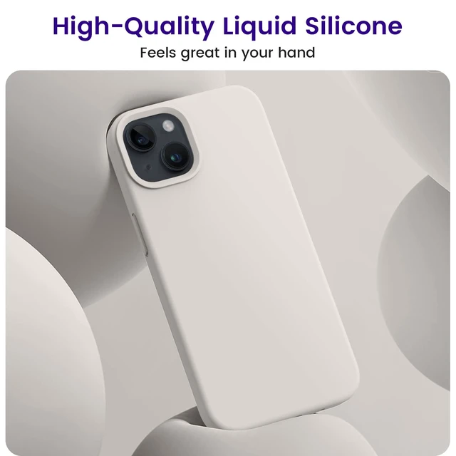 Alt view image 6 of 6 - Designed for iPhone 13 Case, Silicone Shockproof Slim Thin Phone Case for iPhone 13 6.1 inch Stone