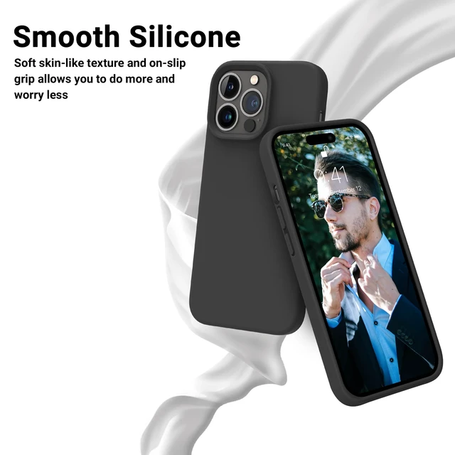 Alt view image 4 of 7 - Designed for iPhone 14 Pro Case, Silicone Shockproof Slim Thin Phone Case for iPhone 14 Pro 6.1 inch (Black)