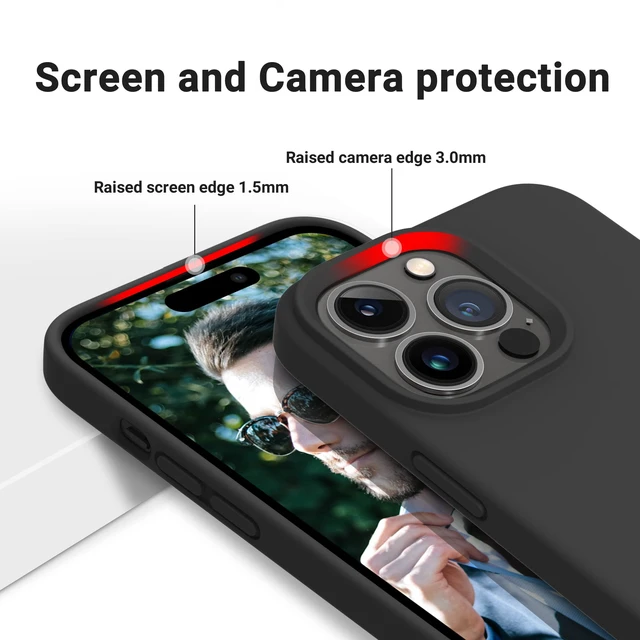 Alt view image 7 of 7 - Designed for iPhone 14 Pro Case, Silicone Shockproof Slim Thin Phone Case for iPhone 14 Pro 6.1 inch (Black)