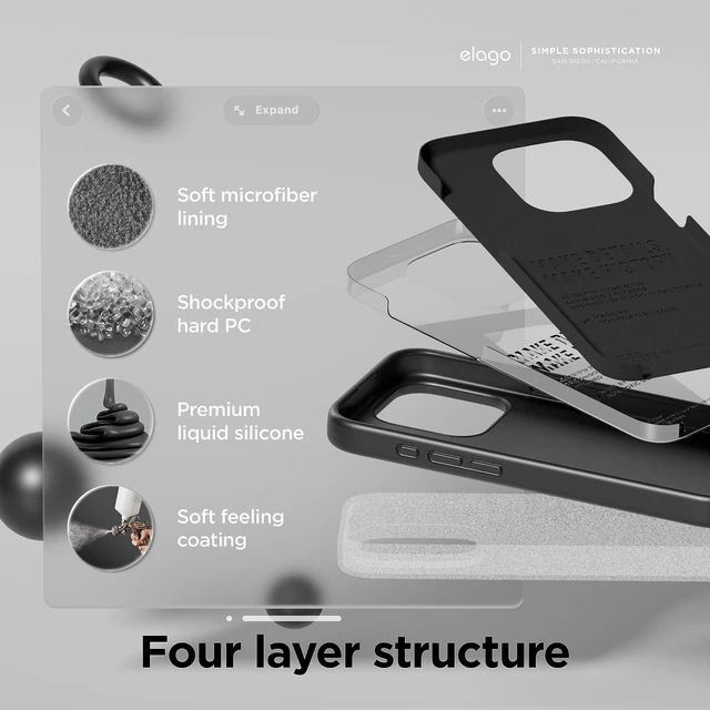 Alt view image 4 of 6 - Premium Liquid Silicone Case for iPhone 15 Pro Black | Liquid Silicone, Full Body Protective Cover, Shockproof, Slim Phone, Anti-Scratch Soft Microfiber Lining (Black)