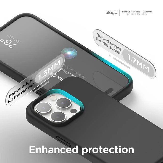 Alt view image 5 of 6 - Premium Liquid Silicone Case for iPhone 15 Pro Black | Liquid Silicone, Full Body Protective Cover, Shockproof, Slim Phone, Anti-Scratch Soft Microfiber Lining (Black)