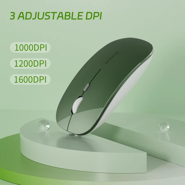 Alt view image 5 of 7 - Q5 Slim Rechargeable Wireless Mouse for Laptop,Silent Blackish Green | 2.4GHz Optical, USB C Charging, Battery Indicator, Ultra Thin, Portable, 1600 DPI, Ambidextrous, USB Receiver,Type C Adapter