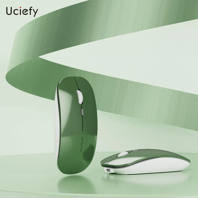 Alt view image 7 of 7 - Q5 Slim Rechargeable Wireless Mouse for Laptop,Silent Blackish Green | 2.4GHz Optical, USB C Charging, Battery Indicator, Ultra Thin, Portable, 1600 DPI, Ambidextrous, USB Receiver,Type C Adapter