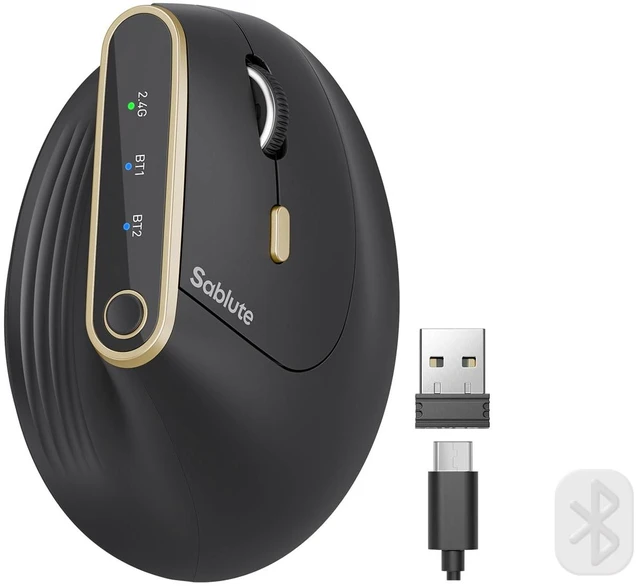 Main image of MAM4 Ergonomic Wireless Vertical Mouse for Medium & Large Hands | 3-Device Switching | Fast Scroll | 6 Programmable Buttons | 8000 DPI | 800mAh Rechargeable | Quiet Clicks