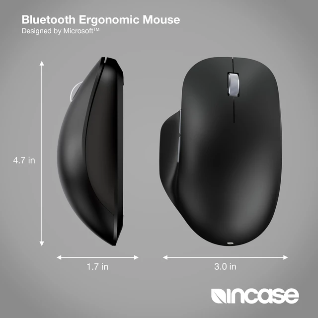 Alt view image 4 of 7 - Bluetooth Ergonomic Mouse Designed by Microsoft, Black | Mac & Universal Compatible, Precision Tracking, Thumb Rest, Connects 3 Devices, 15-Month Battery, Programmable Buttons