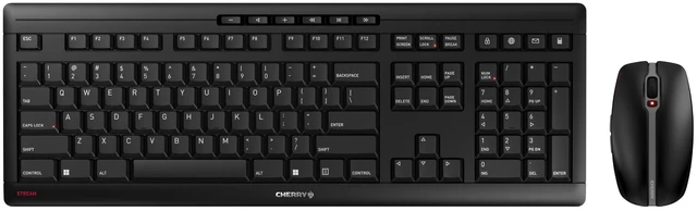 Main image of Stream Desktop Recharge, Wireless Keyboard & Mouse Combo, 2.4 GHz Connection, Quiet Keys, Slim Design, Comfortable Writing, Rechargeable, Black