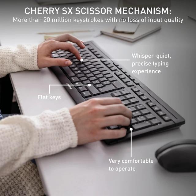 Alt view image 2 of 6 - Stream Desktop Recharge, Wireless Keyboard & Mouse Combo, 2.4 GHz Connection, Quiet Keys, Slim Design, Comfortable Writing, Rechargeable, Black