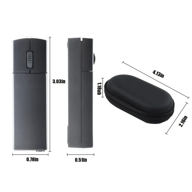 Alt view image 6 of 6 - Wireless Mini Finger Mouse - Silent Dual-Mode Bluetooth & 2.4GHz, Ergonomic Portable PC Mice with Case, Compatible with MacBook and Chromebook