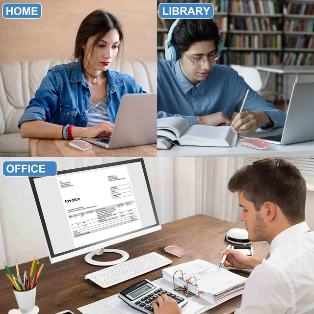 Alt view image 6 of 7 - Bluetooth Wireless Mouse for MacBook Air Mac Pro Laptop Computer iPad Pad PC Laser Optical Rechargeable Mini Slim Silent Mouse