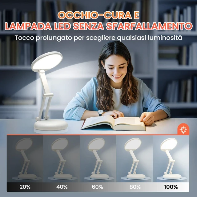 Alt view image 3 of 7 - Battery Battery Operated Cordless Rechargeable Lamp - 3600mAh 10 Brightness Wireless LED Desk Table Lamp, Small Mini Portable Battery Powered Light for Home Office, Reading, Nail Light