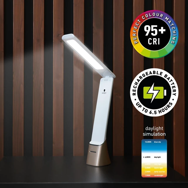 Alt view image 4 of 7 - Company Smart Go Portable Lamp, Ideal for Reading, Light Therapy, Everyday Tasks, Crafts, Desk Work, DIY, Led, Chargeable lamp, 95+ CRI, 1 Count (Pack of 1), White