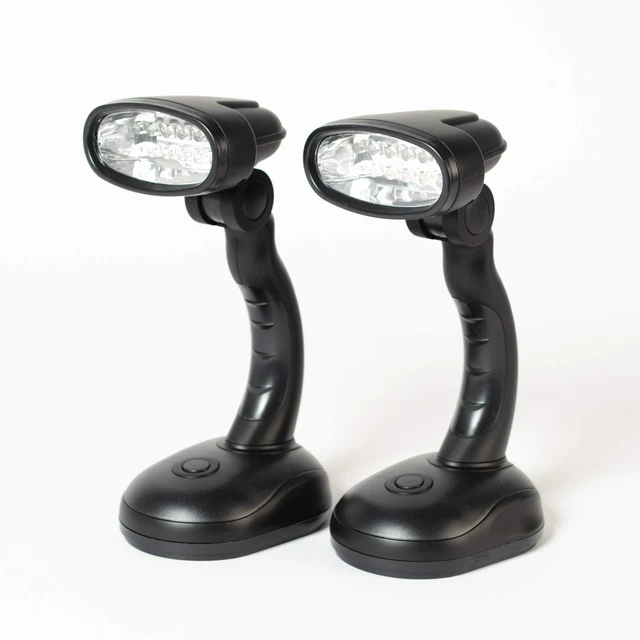 Main image of Set of 2 LED Black Desk Reading Lamp and Portable Study Lamp with 12 Led Bulbs and Bright Study Lamp for Work Station Illumination & Emergency Situations and Battery Operated Reading Lights