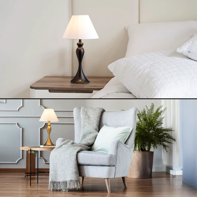 Alt view image 5 of 7 - Ember Cordless Table Lamp Rechargeable, Touch Dimmable, Battery Operated, E26 LED Bulb, Type-C Fast Charging, Portable Lamp for Bedroom, Living Room, Office, Black