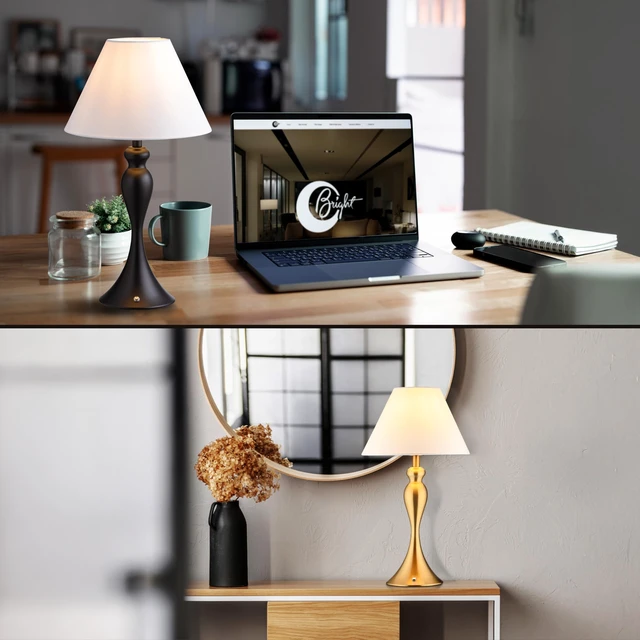 Alt view image 6 of 7 - Ember Cordless Table Lamp Rechargeable, Touch Dimmable, Battery Operated, E26 LED Bulb, Type-C Fast Charging, Portable Lamp for Bedroom, Living Room, Office, Black