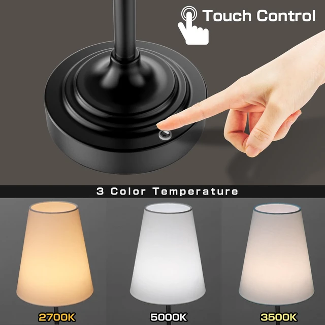 Alt view image 2 of 7 - Portable Cordless Table Lamp, Built in Rechargeable Battery, 2700-6000k Color Temperature, Fully Dimmable, Scalable, Ambient Light for Patio, Restaurant, Bar, Bedroom, Dining (Black)