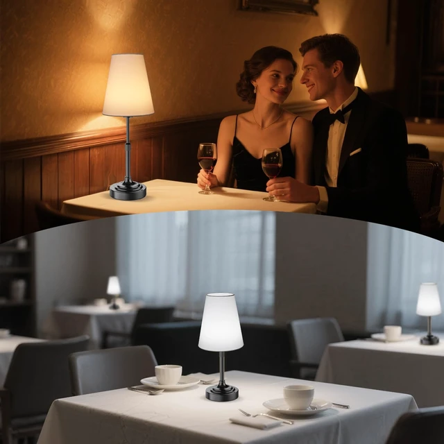 Alt view image 4 of 7 - Portable Cordless Table Lamp, Built in Rechargeable Battery, 2700-6000k Color Temperature, Fully Dimmable, Scalable, Ambient Light for Patio, Restaurant, Bar, Bedroom, Dining (Black)