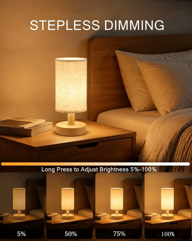 Alt view image 6 of 6 - Rechargeable Cordless Table Lamp, 4000mAh Battery, Touch Control, Dimmable | Bedside Lamp, Mini LED Light, 3 Color Modes, Portable Night Light for Bedroom, Dorm & Living Room
