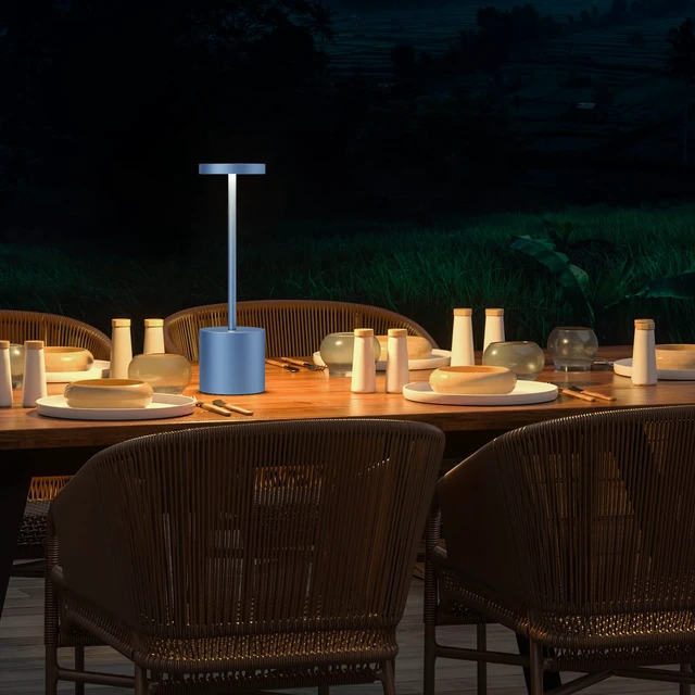 Alt view image 4 of 7 - Cordless Table Lamp Rechargeable,Battery Powered LED Outdoor Table Light | 3 Color Stepless Dimming,72Hrs Long Lasting Battery Operated,Portable Waterproof Touch for Patio Restaurant Dining