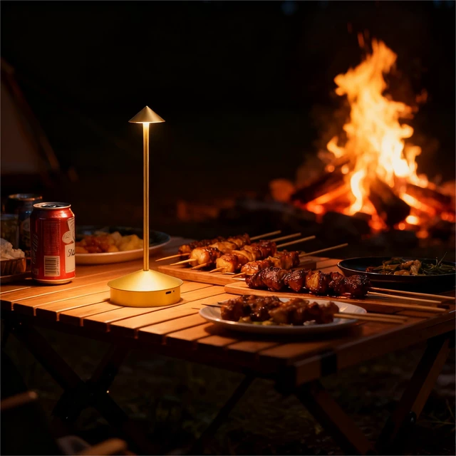 Alt view image 4 of 7 - 2 Pack Aluminum Cordless Table Lamp, 6000mAh Rechargeable Table Lamps, Portable Touch LED Lamp, Outdoor Waterproof Dimmable Cordless Rechargeable Table Lamps for Restaurant/Patio (Black)