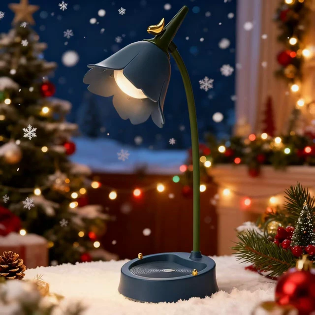 Alt view image 6 of 7 - LED Desk Lamp Cordless Table Light Adjustable Gooseneck Dimmable Touch Rechargeable Battery Eye-Caring Night Light for Kids, Mini Cute Lamp for College Dorm Bedroom Reading (Blue)