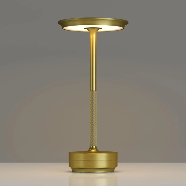 Main image of 1 Pack Rechargeable Cordless Table Lamp, 5000mAh Battery Table Light | 3 Color Stepless Dimming Portable LED Table Light with Memory Function, for Outdoor/Dinner/Patio/Restaurant.(Gold)