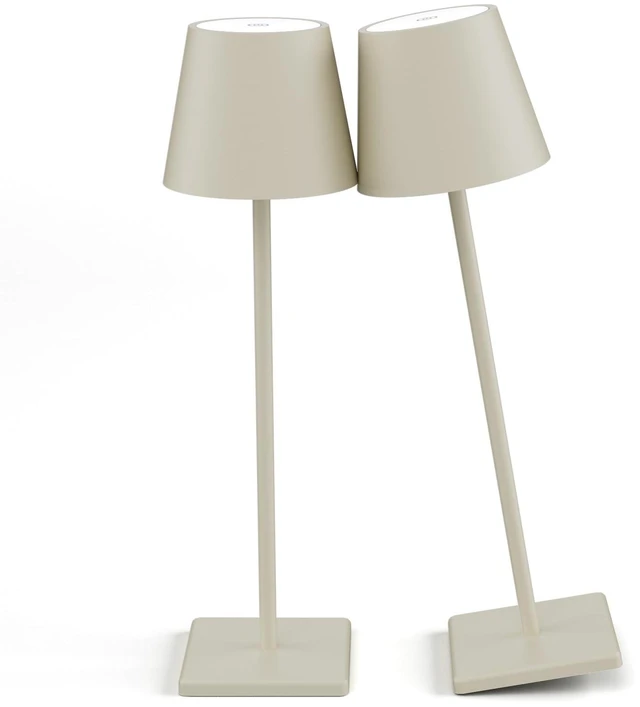 Main image of Cordless Table Lamp 5000mAh LED Rechargeable Lamp Off White, 2-Pack | Battery Operated, 3000K Stepless Dimming, IP54 Waterproof, Portable Modern Table Light, for Outdoor/Restaurant/Dinner/Bedroom