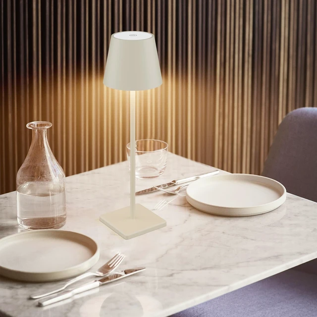 Alt view image 7 of 7 - Cordless Table Lamp 5000mAh LED Rechargeable Lamp Off White, 2-Pack | Battery Operated, 3000K Stepless Dimming, IP54 Waterproof, Portable Modern Table Light, for Outdoor/Restaurant/Dinner/Bedroom