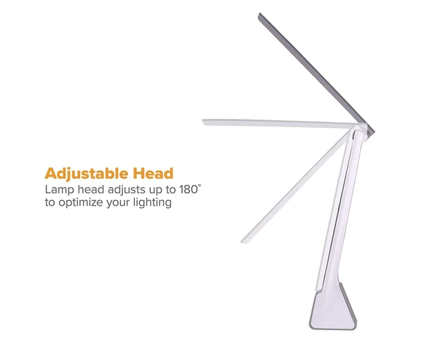 Alt view image 5 of 7 - Office Rechargeable Battery Led Desk Lamp, 3 Color Temperatures, Flip Open, Gray (KT-VLED1810-GRAY)